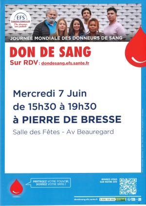 Don du sang - mercredi 7 juin 2023