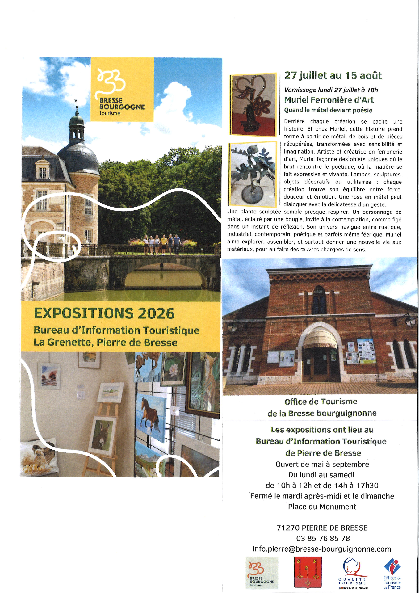 Exposition "Muriel Ferronnière d'Art" du 27 juillet au 14 août 2026 