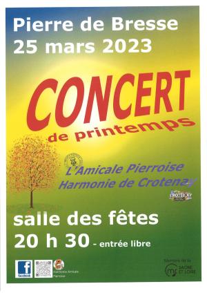 Concert de printemps de l'Amicale pierroise - 25 mars 2023