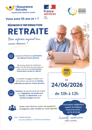 INFORMATION RETRAITE futurs retraités 24 juin 2026 