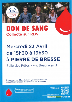 don du sang - 23 avril 2025 