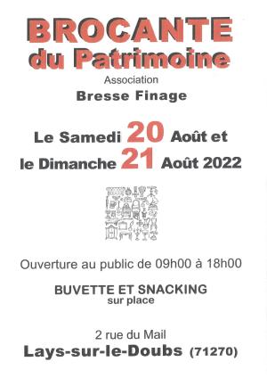 Brocante Bresse finage 20-21 août 2022
