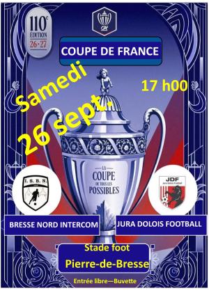 Match coupe ISBN JURA DOLOIS FOOT samedi 26 sept 2026