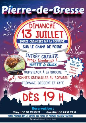 Fête nationale - dimanche 13 juillet 2025