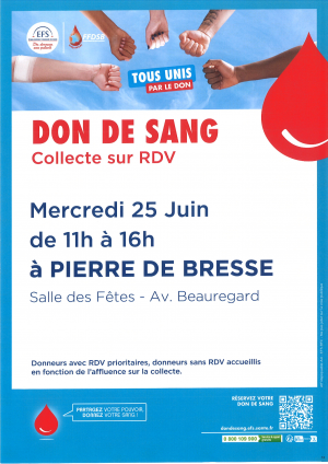 Don du sang 25 JUIN 2025