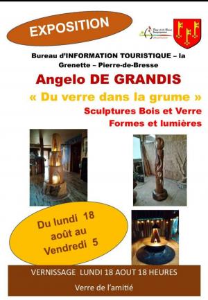 Exposition "Angélo DE GRANDIS" scultptures bois et verre