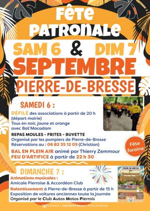 Fête patronale 6-7 sept. 2025 fête foraine, bal, feux d'artifices