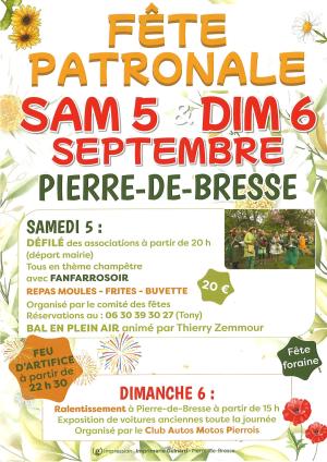 Fête patronale 5 et 6 septembre 2026