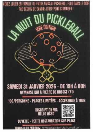 1ère édition PICKLEBALL fluo - samedi 31 janvier 2026