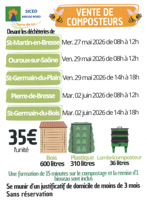 SICED vente de composteurs  déchetterie Pierre-de-Bresse