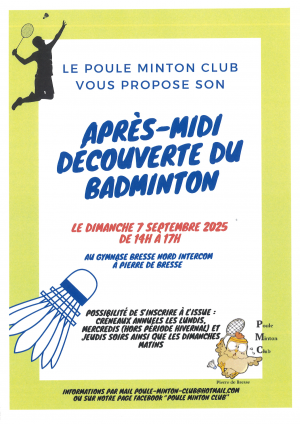 BADMINTON après-midi découverte - 7 septembre 2025