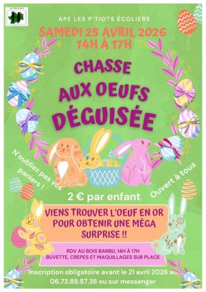 Chasse aux œufs - samedi 25 avril 2026, à Pierre-de-Bresse